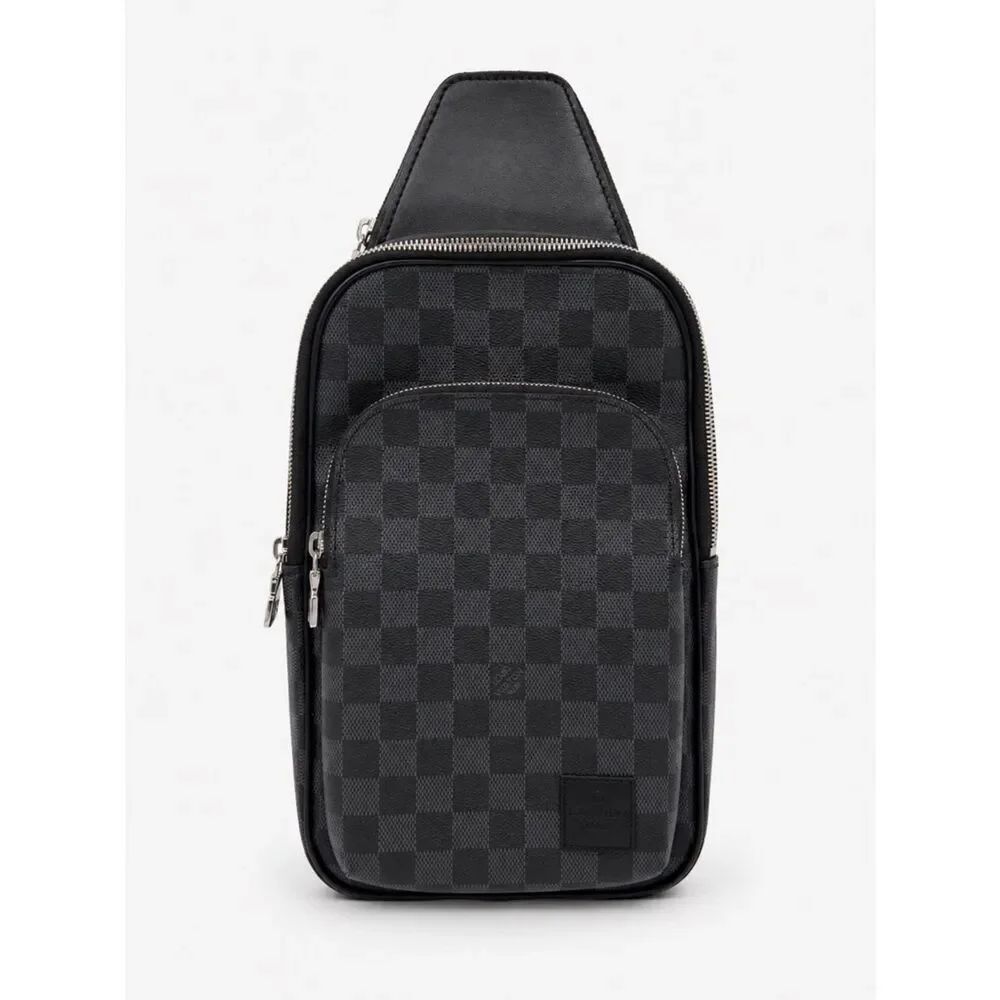 Louis Vuitton Avenue Sling Bag Damier Graphite Crossbody Backpack Black Gray
